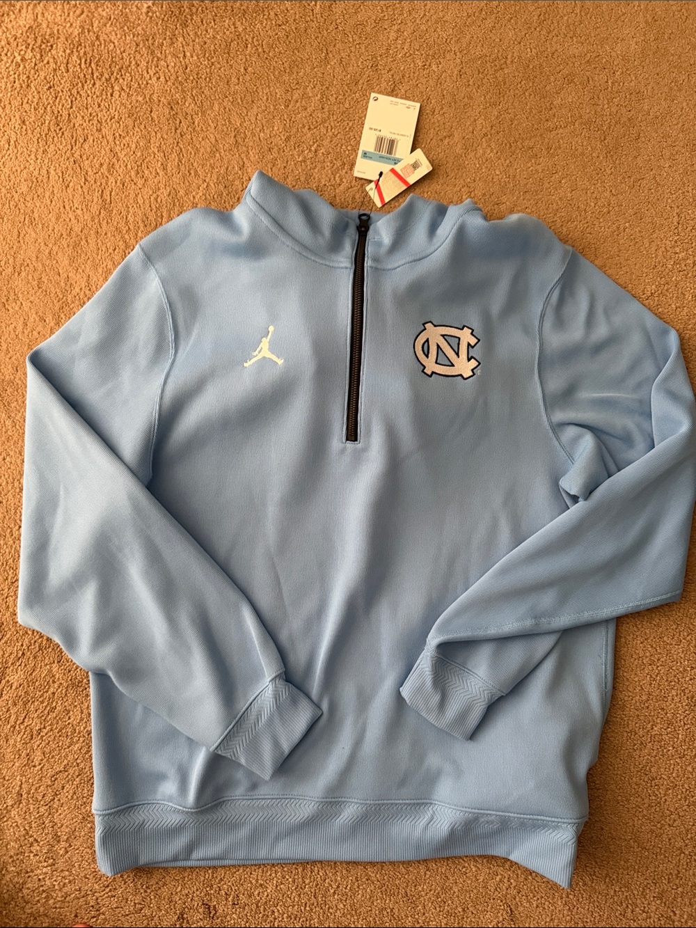 NWT - Jordan Men's Light Blue UNC Quarter-Zip Pullover